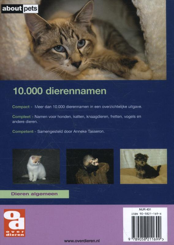 10.000 Dierennamen / Over Dieren / 161 achterkant