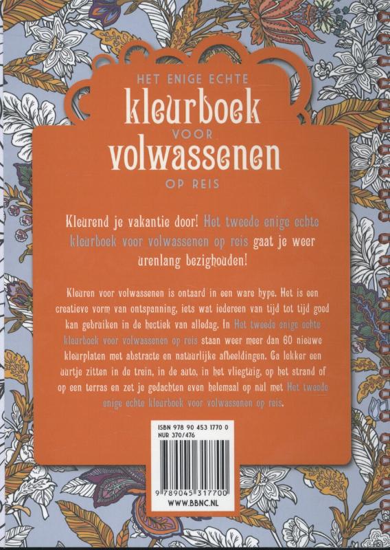 Het tweede enige echte kleurboek voor volwassenen op reis achterkant