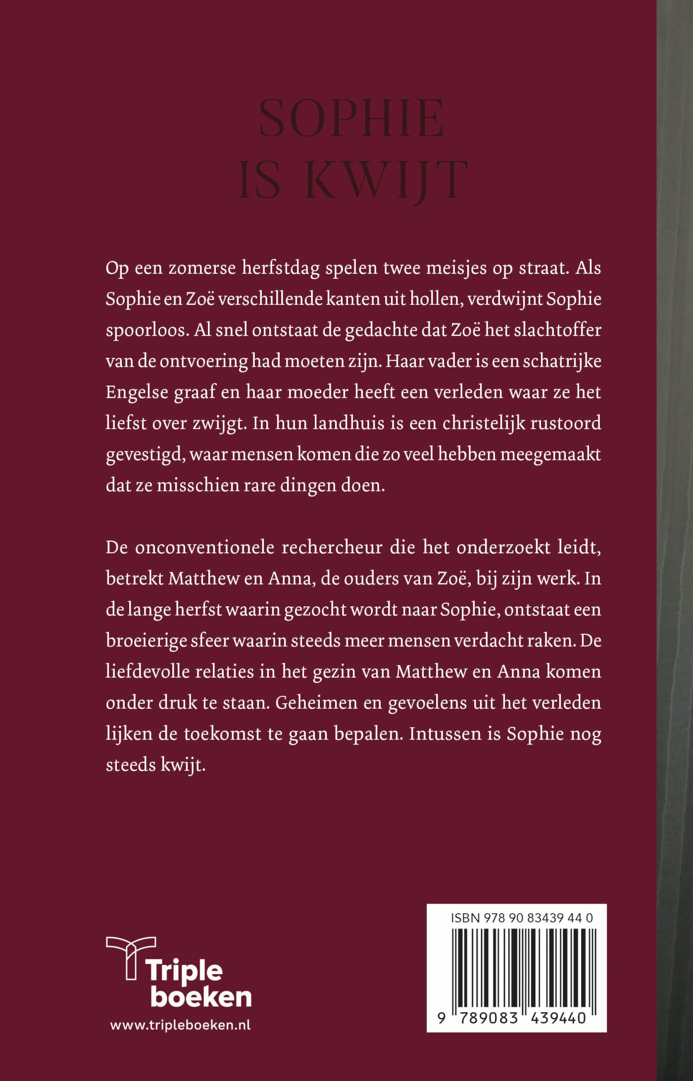 Sophie is kwijt achterkant