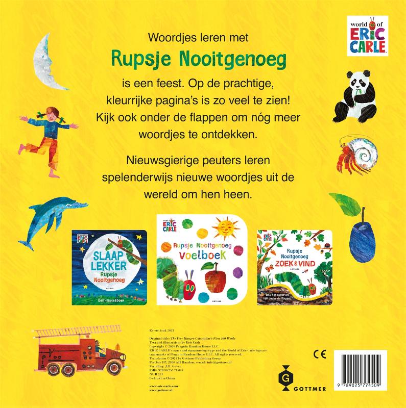 100 eerste woordjes / Rupsje Nooitgenoeg achterkant