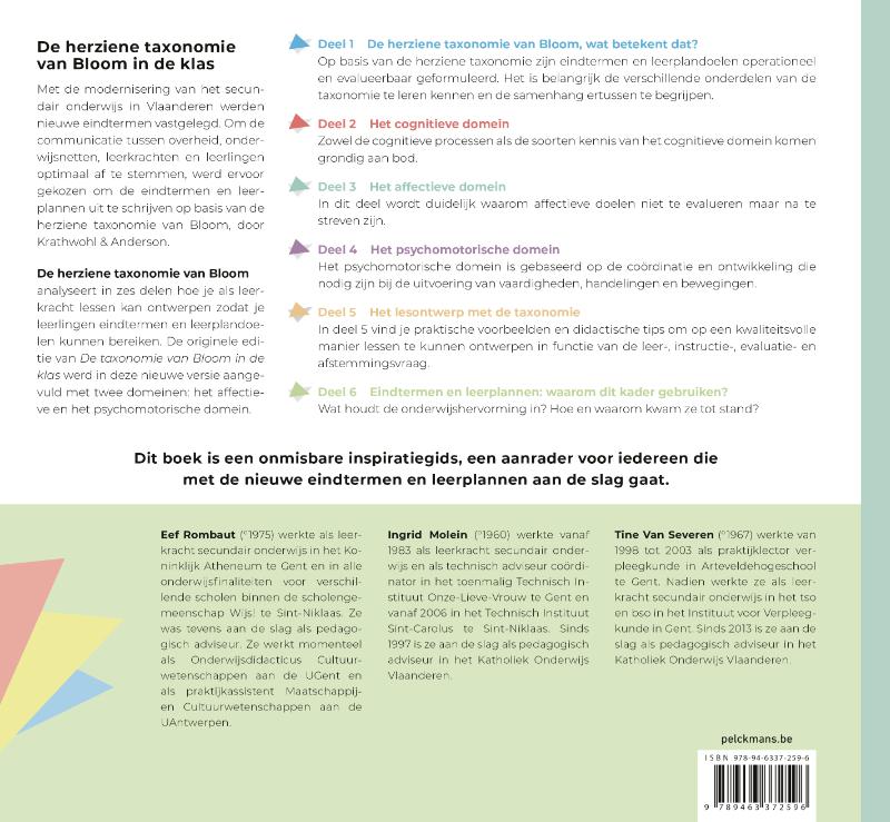 De herziene taxonomie van Bloom in de klas achterkant