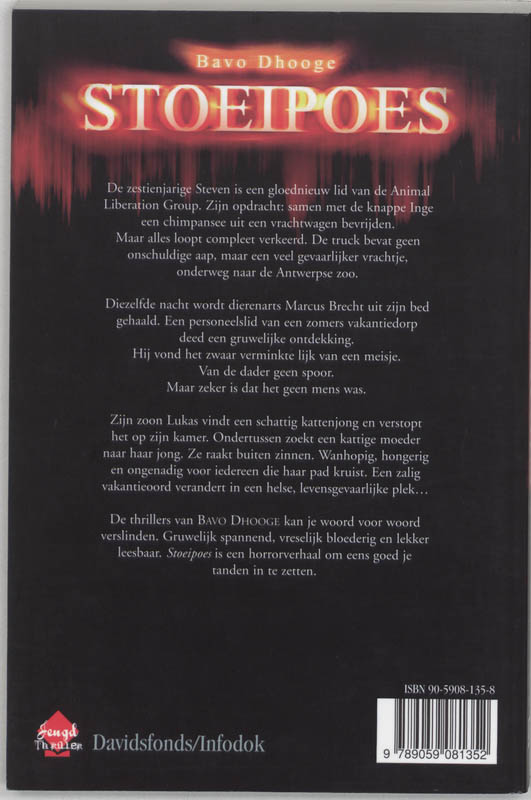 Stoeipoes / Davidsfonds/Infodok-jeugd thriller achterkant