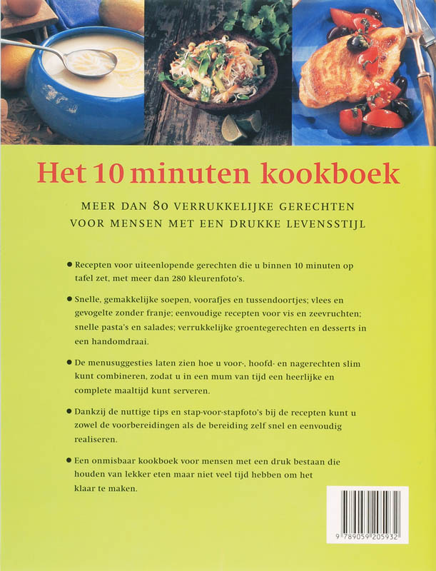 Het 10 Minuten Kookboek achterkant