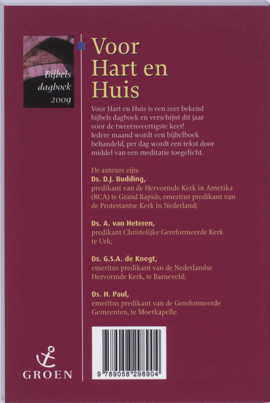 VOOR HART EN HUIS - DAGBOEK bij StV. achterkant