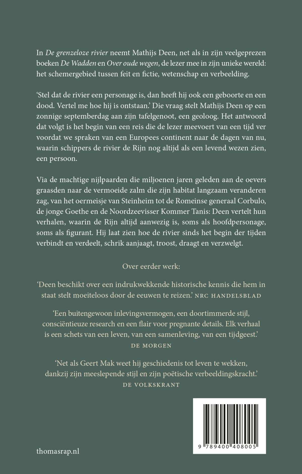 De grenzeloze rivier De grenzeloze rivier achterkant