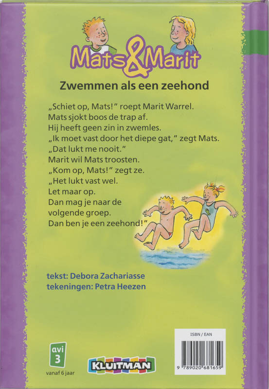 Zwemmen als een zeehond / De Warrels achterkant