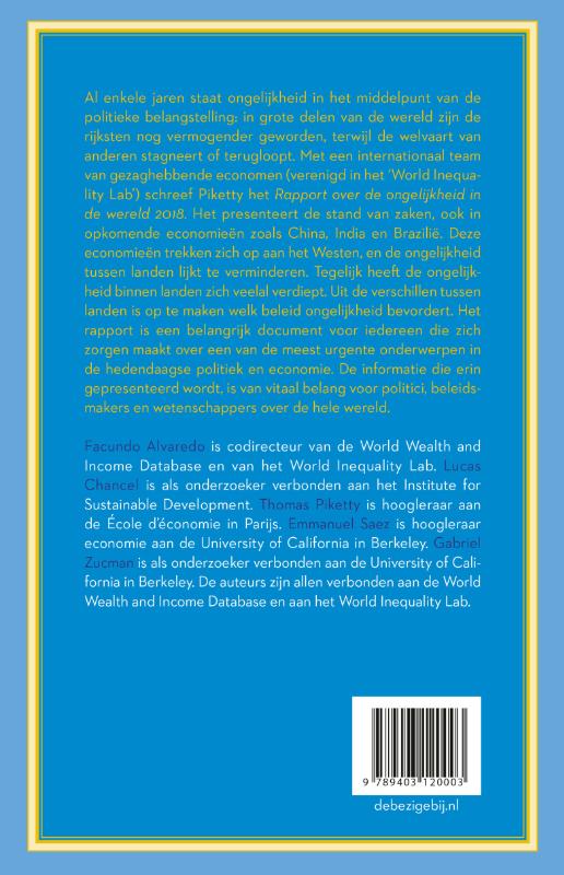 Rapport over de ongelijkheid in de wereld 2018 Rapport over de ongelijkheid in de wereld 2018 achterkant