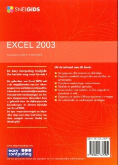 SNELGIDS EXCEL 2003 achterkant