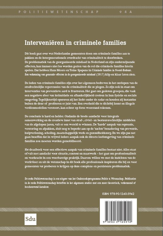 Interveniëren in criminele families / Politiewetenschap / 94A achterkant