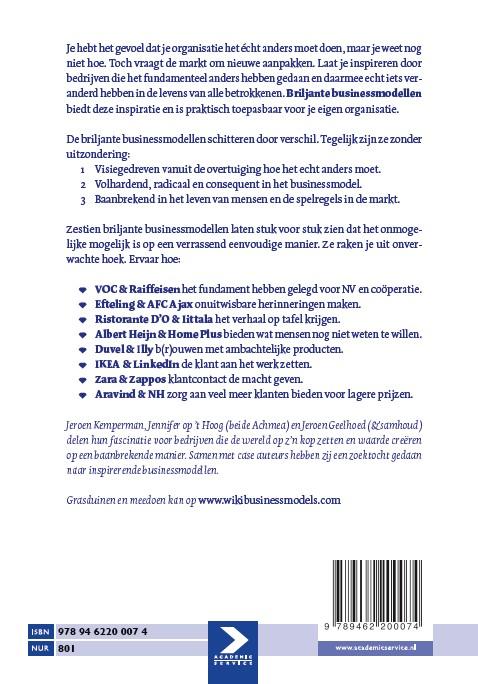 Briljante businessmodellen Briljante businessmodellen achterkant