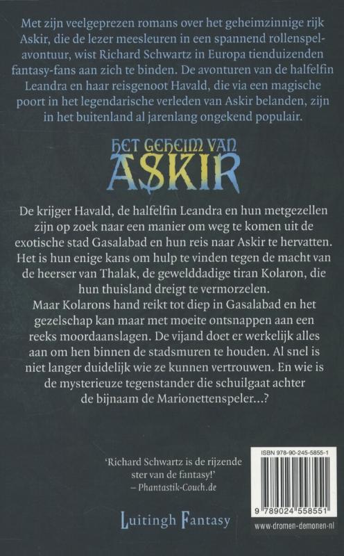 De marionettenspeler / Het geheim van Askir / 4 achterkant