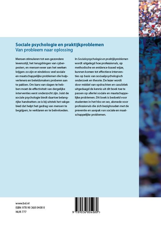 Sociale psychologie en praktijkproblemen achterkant