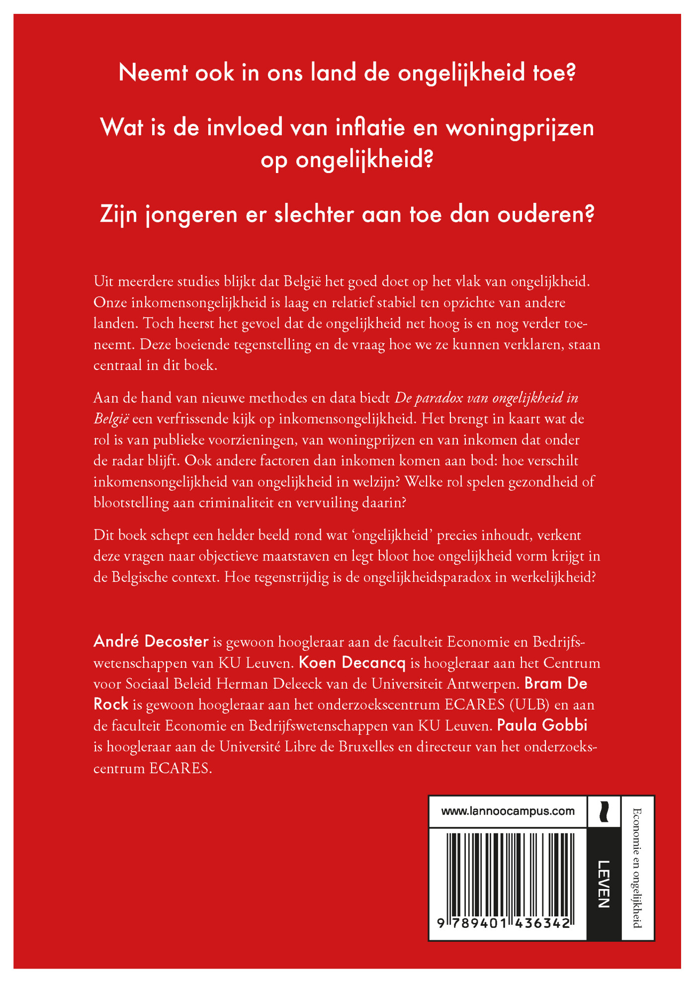 De paradox van ongelijkheid in België achterkant