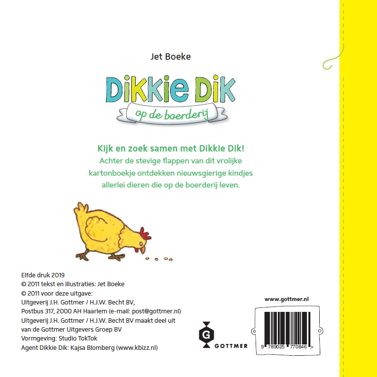 Dikkie Dik op de boerderij / Dikkie Dik achterkant