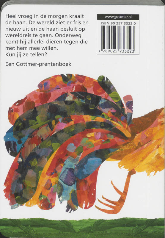 Eén haan gaat op wereldreis / Gottmer-prentenboek achterkant