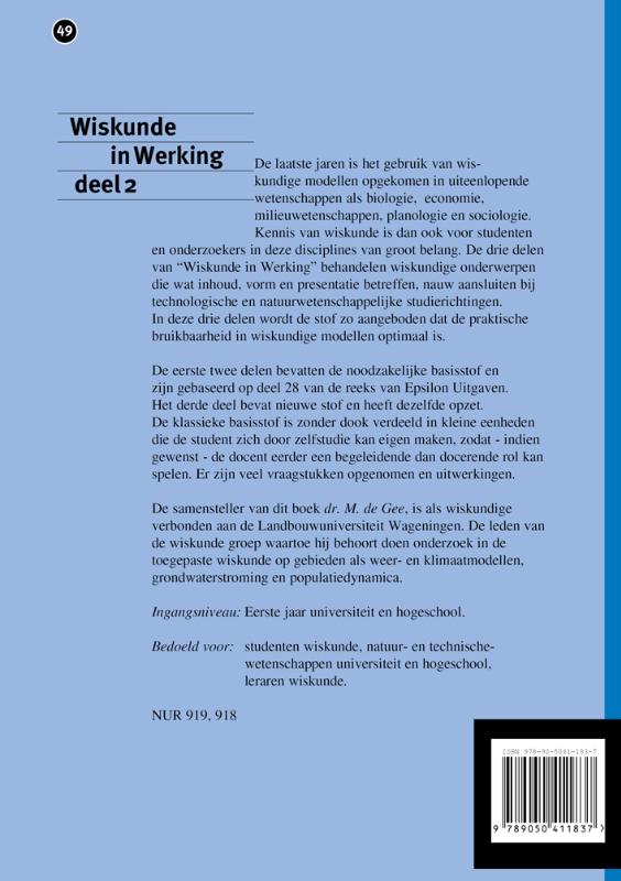 Wiskunde in Werking / deel 2 / Epsilon uitgaven / 49 achterkant