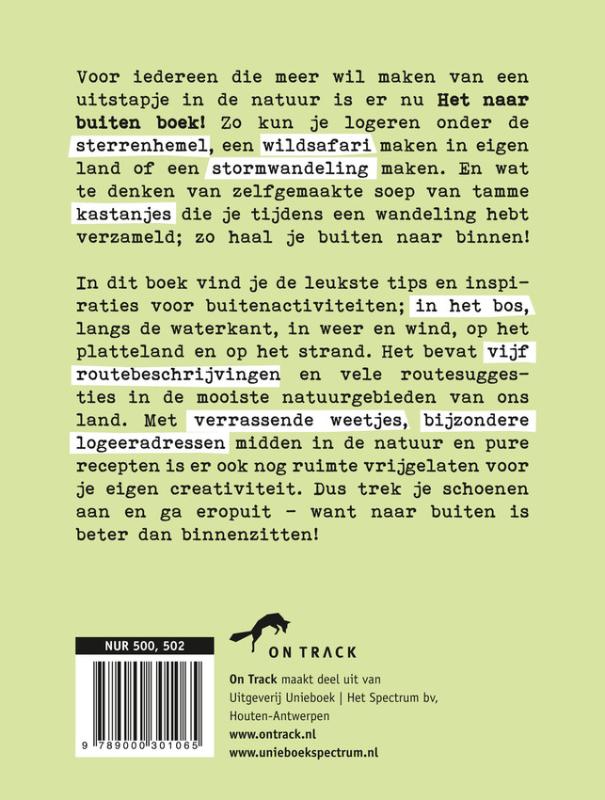 Het naar buiten boek / On Track achterkant