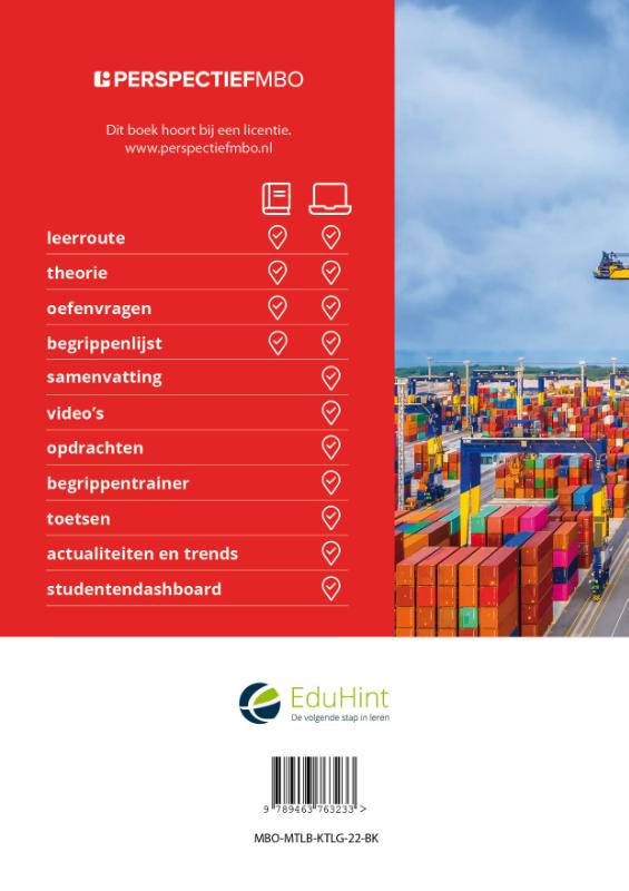 Logistiek niveau 4 Logistiek licentie + boek achterkant