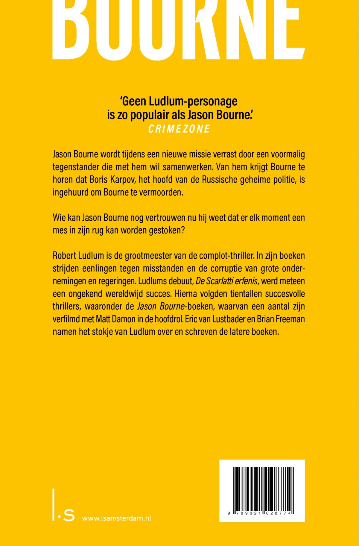 De Bourne Belofte / Jason Bourne / 9 achterkant