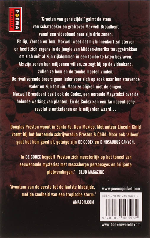 De codex / Poema thriller achterkant