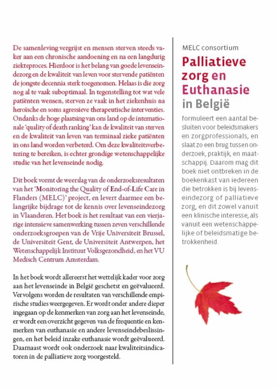 Palliatieve zorg en euthanasie in Belgie achterkant