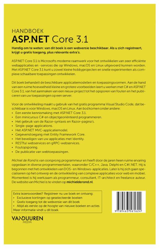 Handboek ASP.NET Core 3.1 / Handboek achterkant