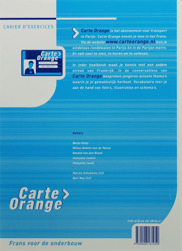 Carte Orange 3 Vwo cahier d'exercices achterkant