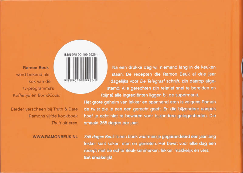 365 dagen lekker eten & genieten met Ramon Beuk achterkant