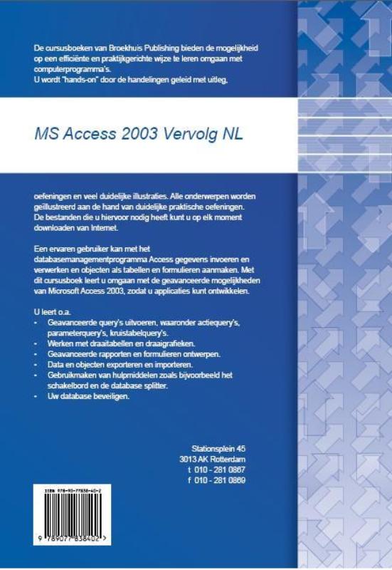 MS ACCESS 2003 VERVOLG NL achterkant