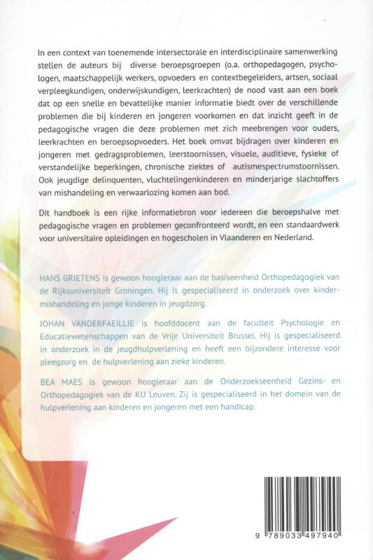 Handboek Orthoped.hulpverlening 1 Een orthopedagogisch perspectief op kinderen en jongeren met problemen achterkant