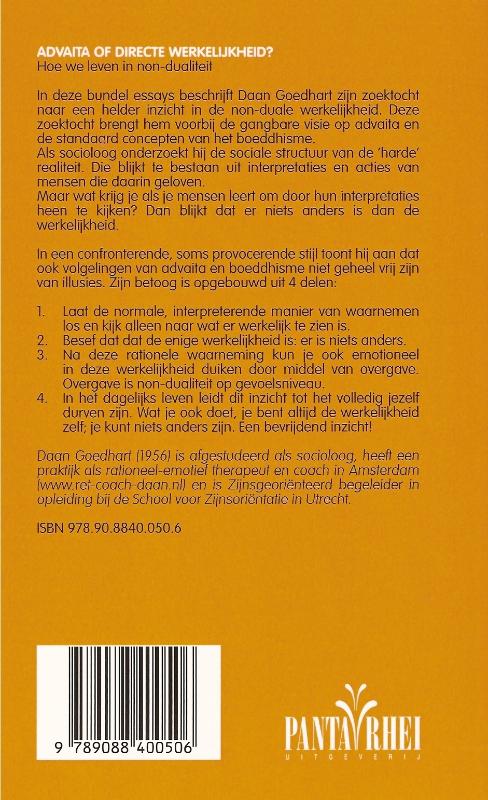 Advaita of directe werkelijkheid? achterkant