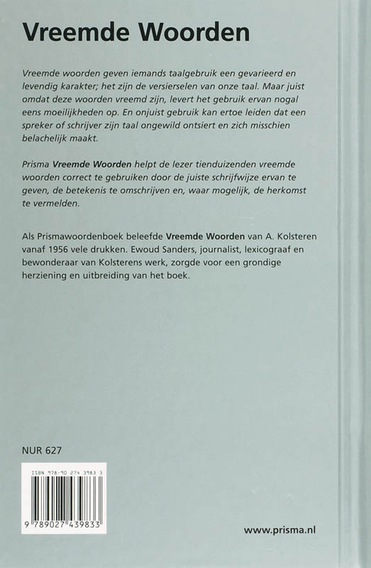 Prisma vreemde woorden achterkant