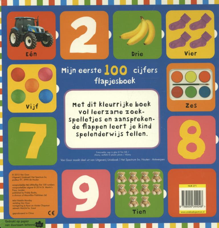Mijn eerste 100 cijfers flapjesboek / Mijn eerste 100 achterkant