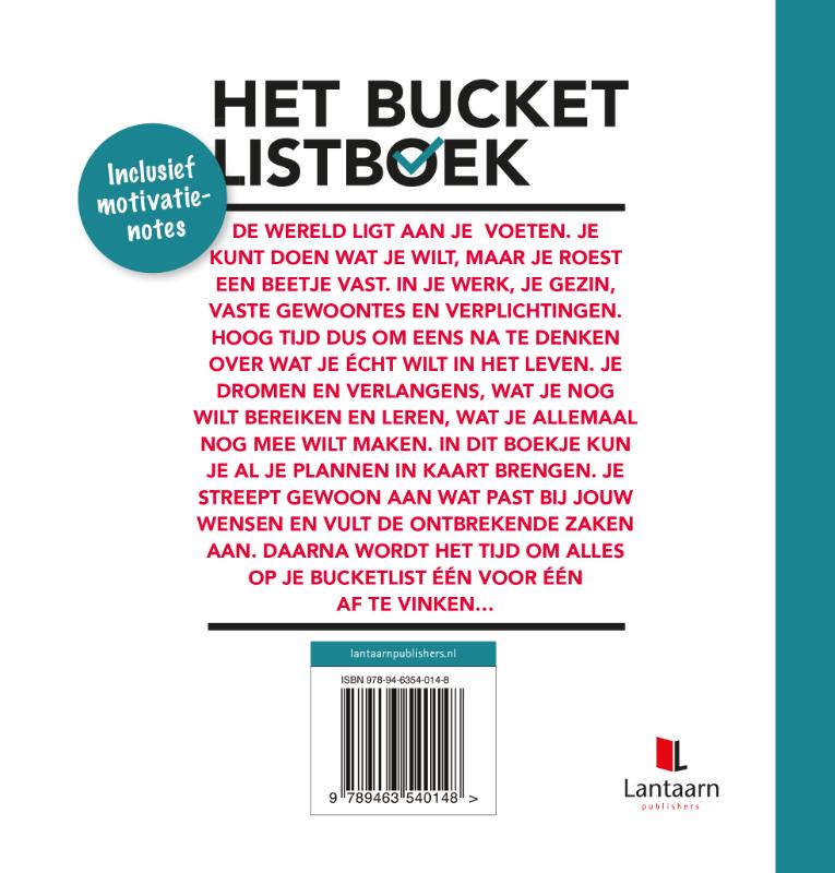 Het bucket listboek achterkant