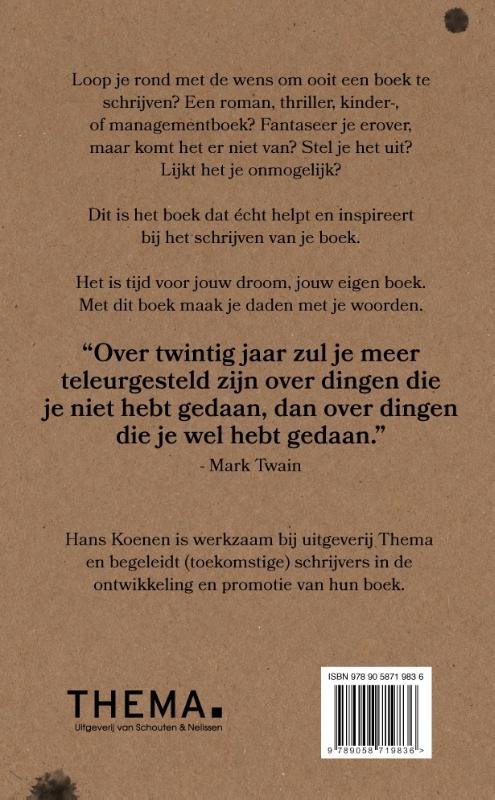 Schrijf je boek achterkant