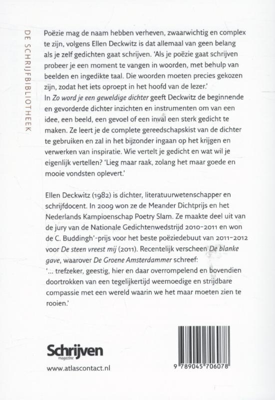 De schrijfbibliotheek - Zo word je een geweldige dichter achterkant