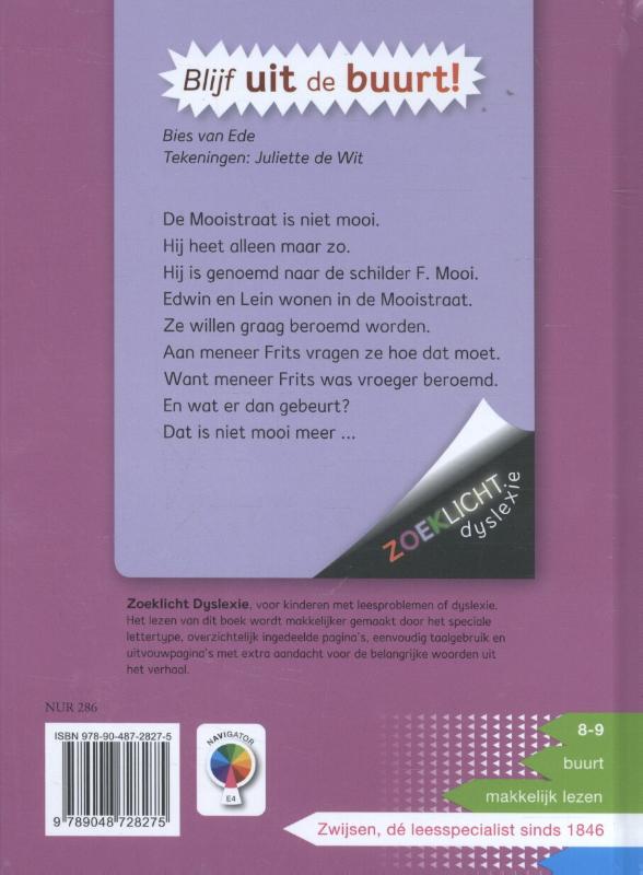 Blijf uit de buurt! / Zoeklicht dyslexie achterkant