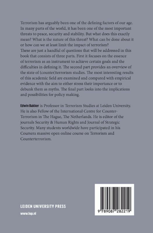 Terrorism and counterterrorismstudies achterkant