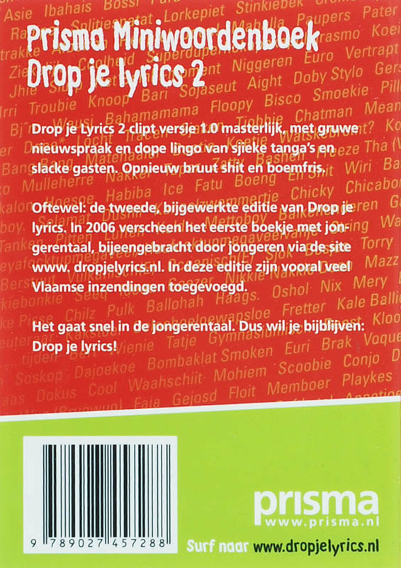 Drop je lyrics / 2 / Prisma mini woordenboeken achterkant