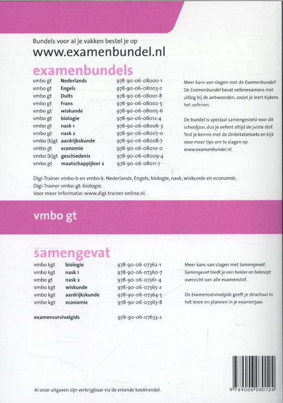 Examenbundel 2013/2014 vmbo-gt Biologie achterkant