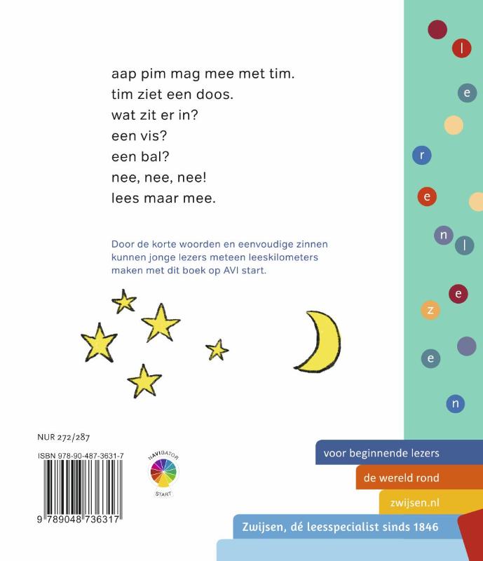 Leren lezen AVI start - tim en pim achterkant