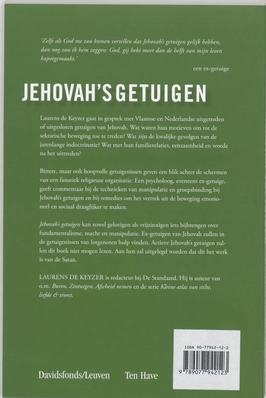 Jehova S Getuigen achterkant