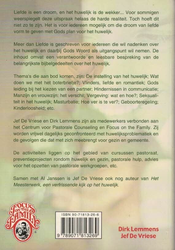 Meer dan liefde achterkant