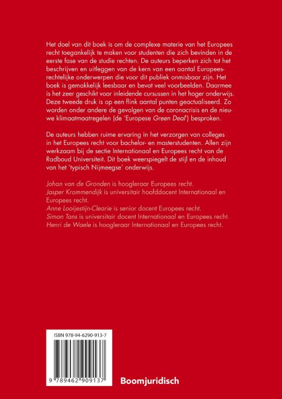 Kern van het Europees recht / Boom Juridische studieboeken Kern van het Europees recht / Boom Juridische studieboeken achterkant