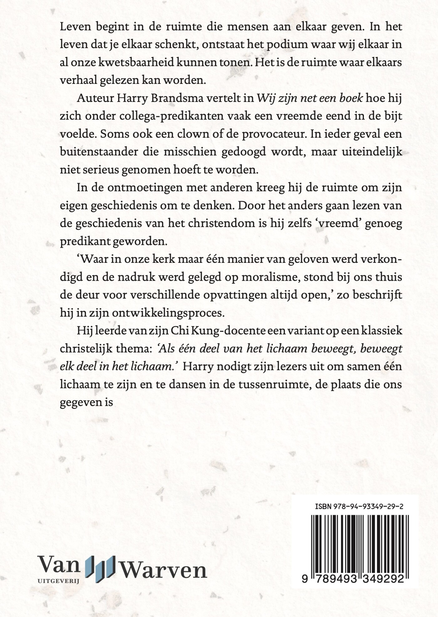 Wij zijn net een boek achterkant