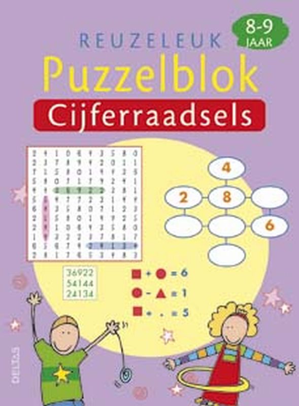 Reuzeleuk puzzelblok / Cijferraadsels 8-9 jr