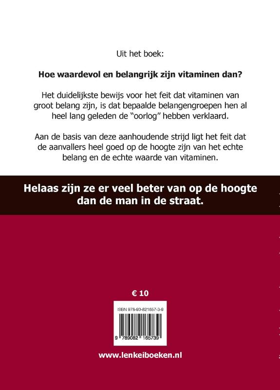 Verslag ter plaatse over de oorlog tegen vitaminen / Kennis geeft keuzevrijheid achterkant