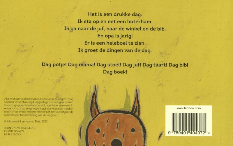 Dag boek, dag zon, dag koek achterkant
