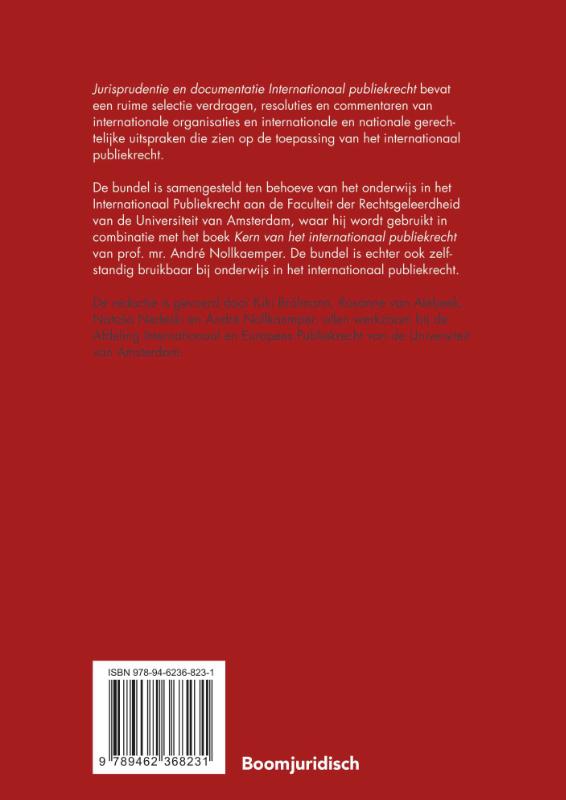 Jurisprudentie en documentatie Internationaal publiekrecht / Boom Jurisprudentie en documentatie achterkant
