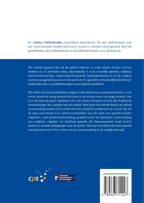 Intrafamiliaal geweld / Cahiers Politiestudies nr. 51 / 0 achterkant